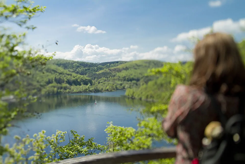 Genusswandern im Sauerland: Ausblick über den See